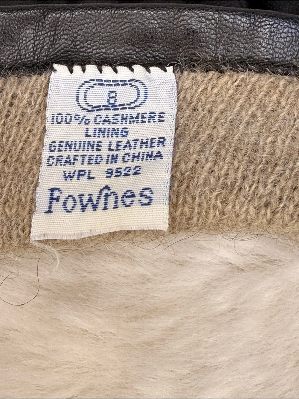 Fownes Women's Black Leather‎ Gloves 100% Cashmere Lined Luxury Winter Size 8